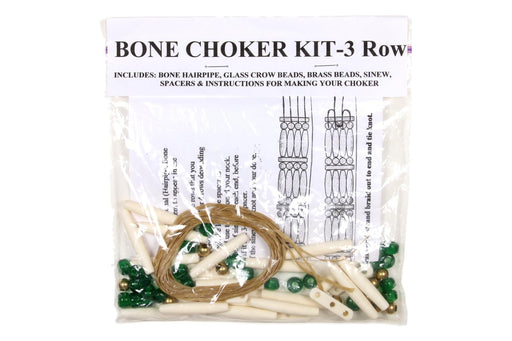 3 - Row Choker Kit - Bone - Green Beads