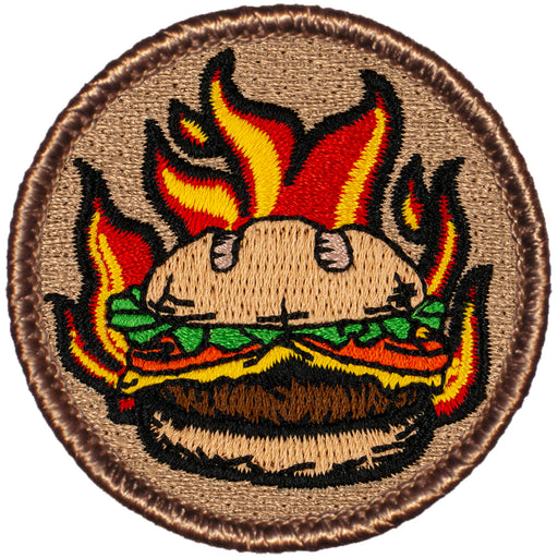 Cheeseburger Patrol Patch - Flaming Cheeseburger