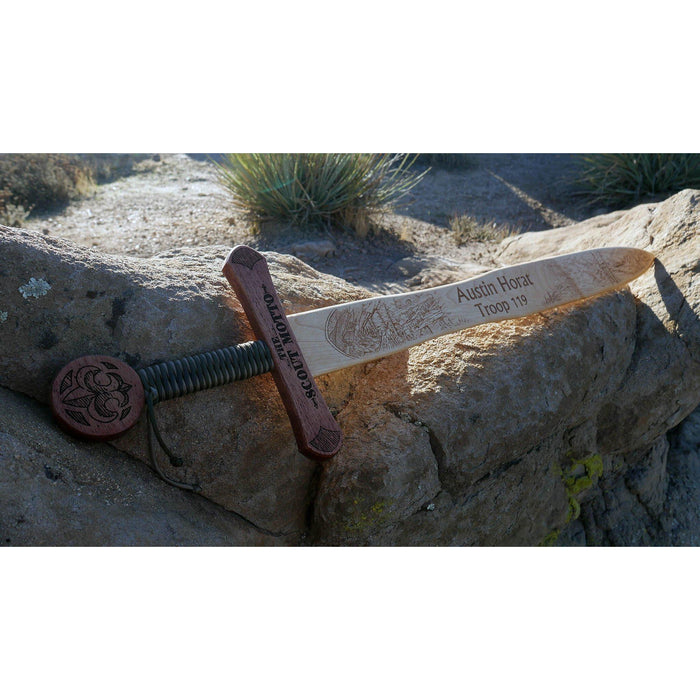 Scout Motto - Wooden Sword Wall Decor