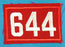 644 Unit Number White on Red
