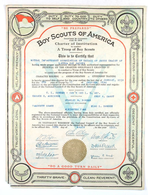 Troop Charter 1929