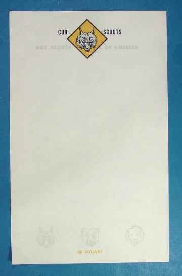 Cub Scout Stationery 1940-50s Sheet