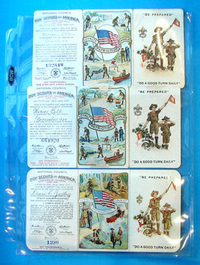 3 Pocket Poly Plastic Pages for Large Currency or Boy Scout Cards