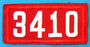 3410 Unit Number White on Red