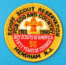 Schiff Scout Reservation Patch 1960 Anniversary of Scouting