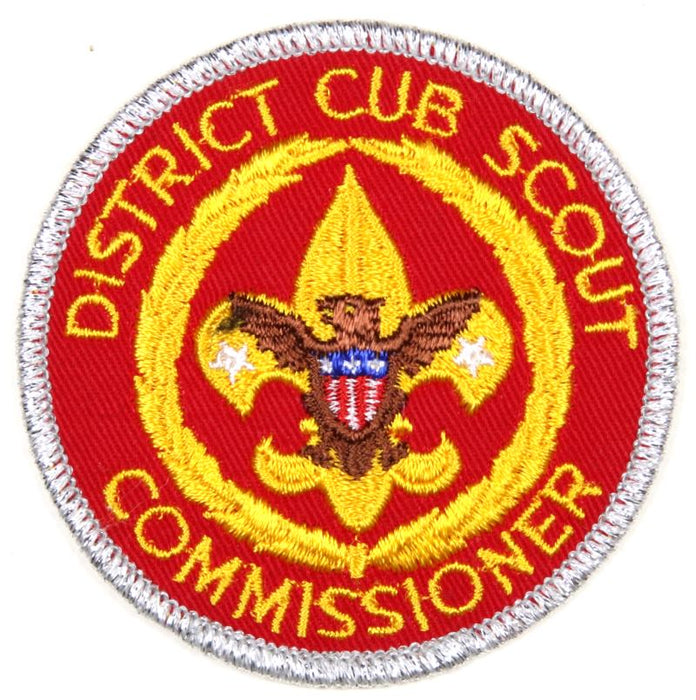 District Cub Scout Commissioner Patch Silver Mylar Border