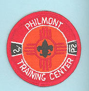 Philmont Training Center Patch Orange Center Plain Back