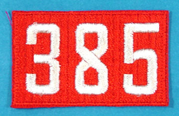 One Piece Unit Number 285 White on Red
