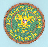 Junior Assistant Scoutmaster Patch 1960s Type 2 with Title Gauze Back