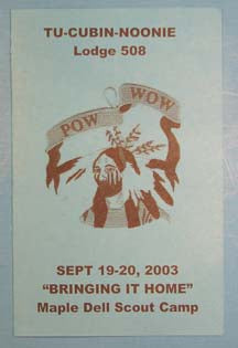 Lodge 508 Pow Wow 2003 Program