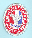Eagle Rank Patch 1990s Silver Mylar Eagle & Border