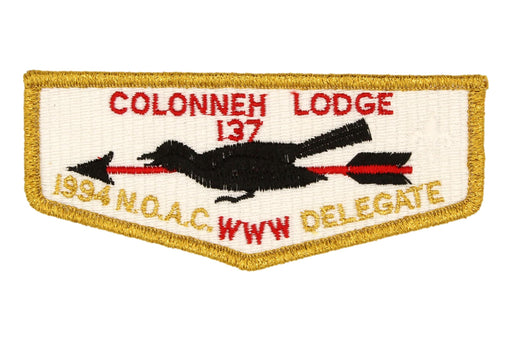 Lodge 137 Colonneh Flap 1994 NOAC Delegate