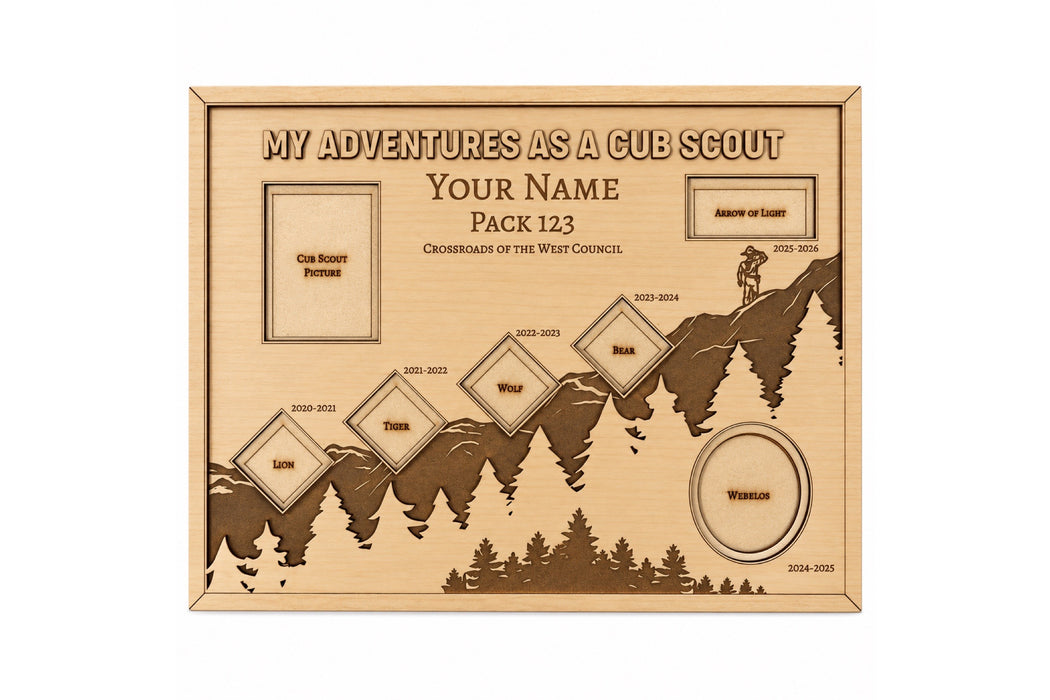 My Adventures as a Cub Scout Personalized Wooden Plaque
