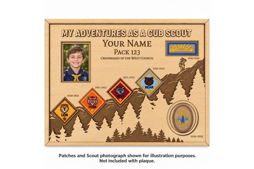 My Adventures as a Cub Scout Personalized Wooden Plaque