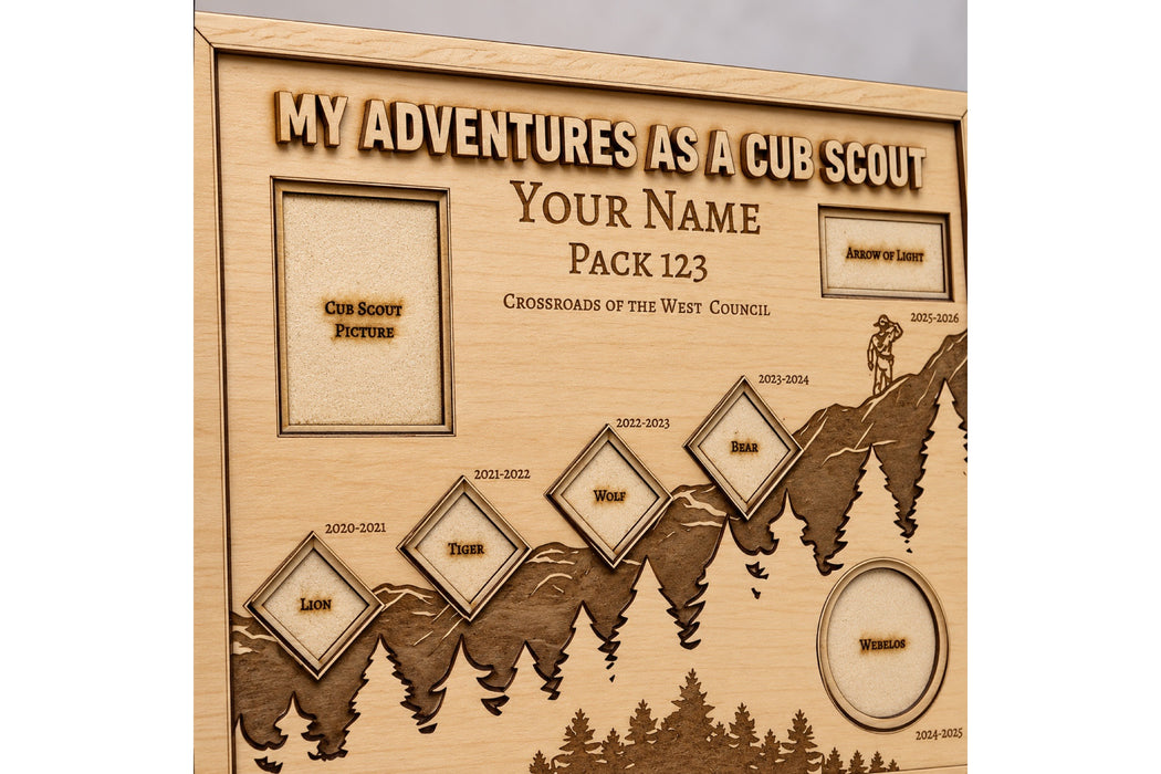 My Adventures as a Cub Scout Personalized Wooden Plaque
