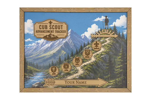 Personalized Cub Scout Advancement Tracker Wood Plaque