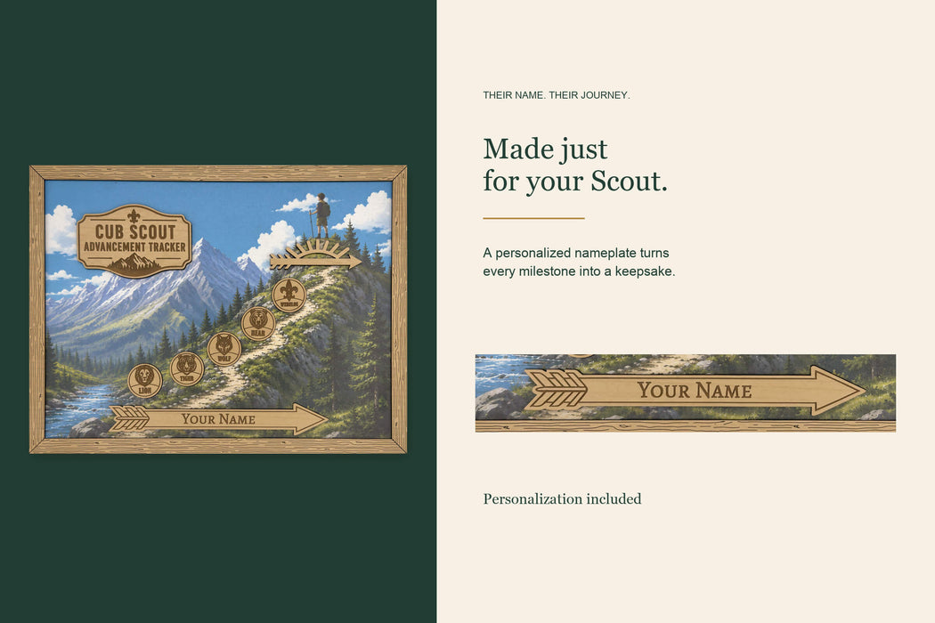 Personalized Cub Scout Advancement Tracker Wood Plaque