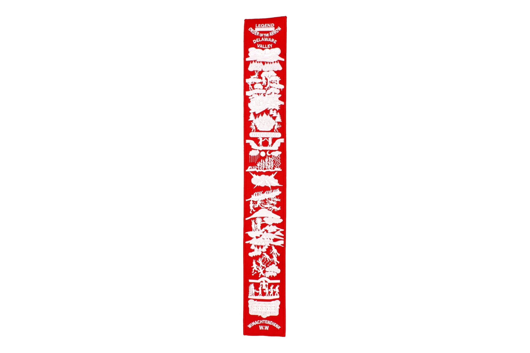 Order of the Arrow Legend Strip - Red Twill / White Embroidery