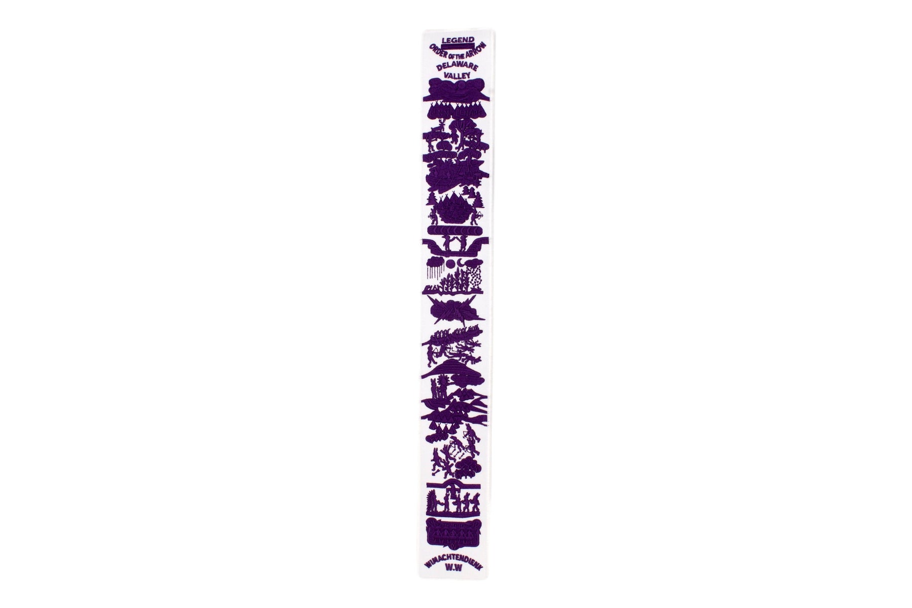 Order of the Arrow Legend Strip - White Twill / Purple Embroidery