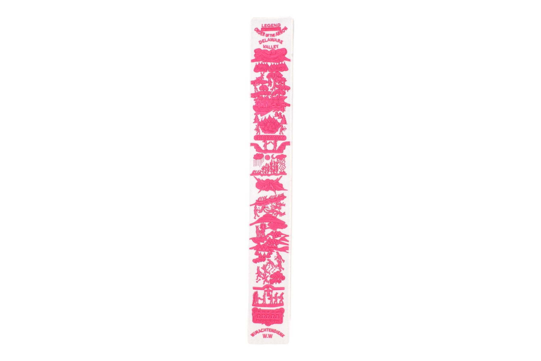 Order of the Arrow Legend Strip - White Twill / Pink Embroidery