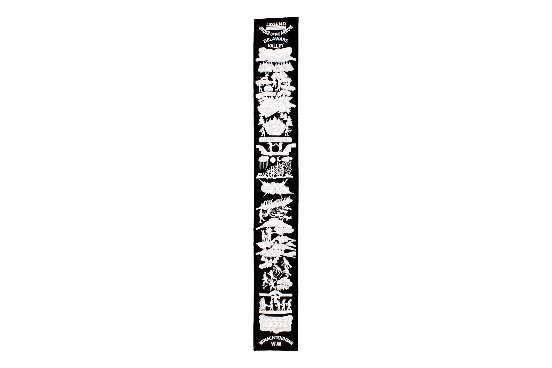 Order of the Arrow Legend Strip - Black Twill / White Embroidery