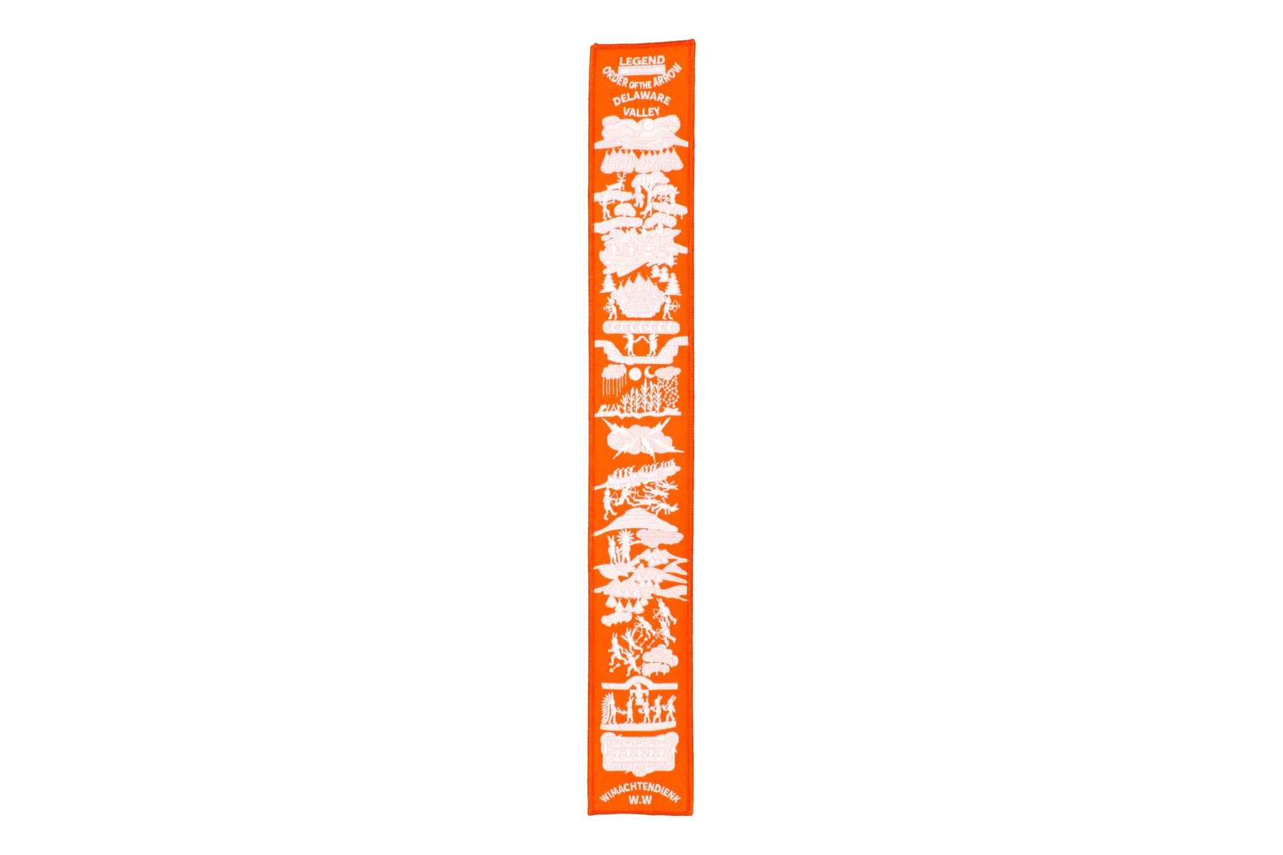 Order of the Arrow Legend Strip - Orange Twill / White Embroidery