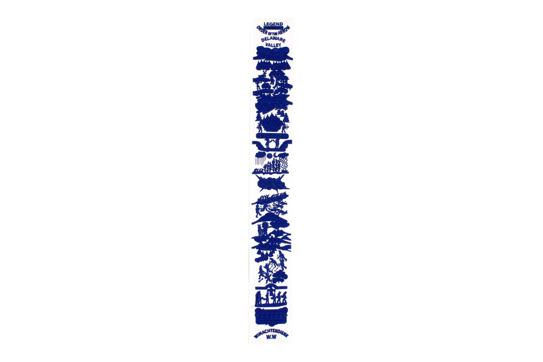 Order of the Arrow Legend Strip - White Twill / Blue Embroidery