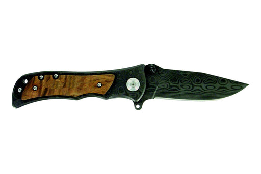 Stag Folding Knife - Wood-Grain Stainless Steel Pocket Knife with Pakka Wood Handle