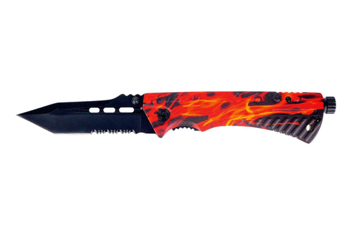 Fire Starter Folding Knife - Stainless Steel Survival Knife with Fire Striker