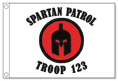 Retro Spartan Silhouette Patrol Flag