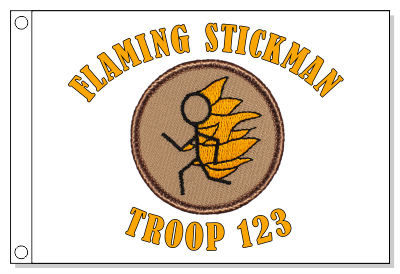 Flaming Stickman Patrol Flag