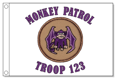 Flying Monkey Patrol Flag - Purple
