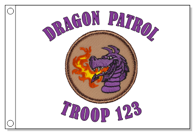 Dragon Head Patrol Flag - Purple