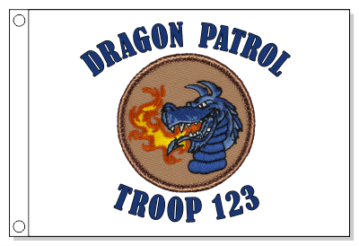 Dragon Head Patrol Flag - Royal Blue