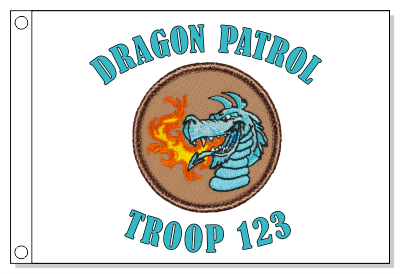 Dragon Head Patrol Flag - Light Blue