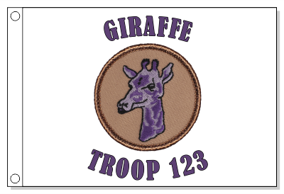 Giraffe Patrol Flag - Purple