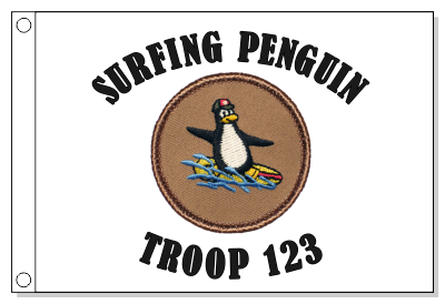 Surfing Penguin Patrol Flag