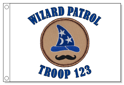 Wizard Hat - Moustache Patrol Flag