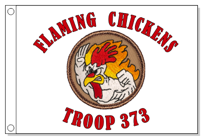 Fighting Chicken - Flaming Patrol Flag