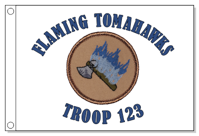 Flaming Tomahawk - Blue Patrol Flag