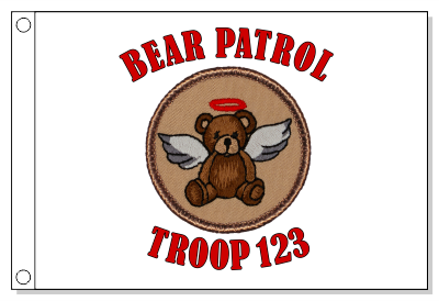 Angelic Teddy Bear Patrol Flag