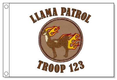 Llama - Flaming Patrol Flag