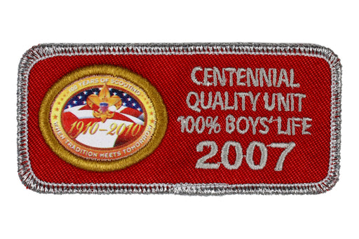 2007 Centennial Quality Unit 100% Boys' Life Patch