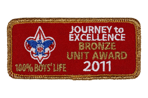 2011 Unit 100% Boys' Life Journey to Excellence Award Bronze Patch