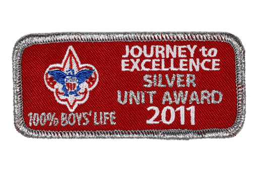 2011 Unit 100% Boys' Life Journey to Excellence Award Silver Patch