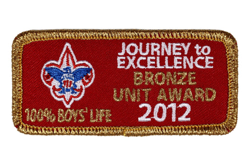 2012 Unit Journey to Excellence 100% Boy's Life Patch Bronze