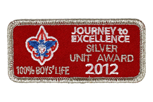 2012 Unit Journey to Excellence 100% Boy's Life Patch Silver