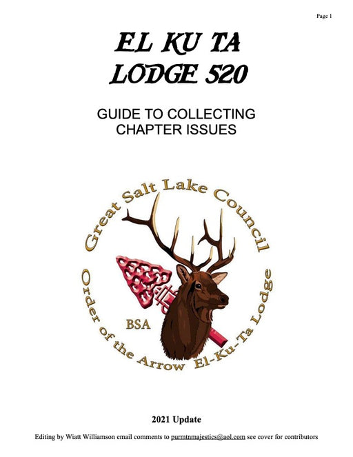 Guide to Collecting - Lodge 520 - El-Ku-Ta - Chapter Patches