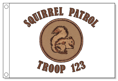 Brown Squirrel Patrol Flag