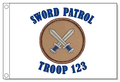 Silver Crossed Swords Patrol Flag